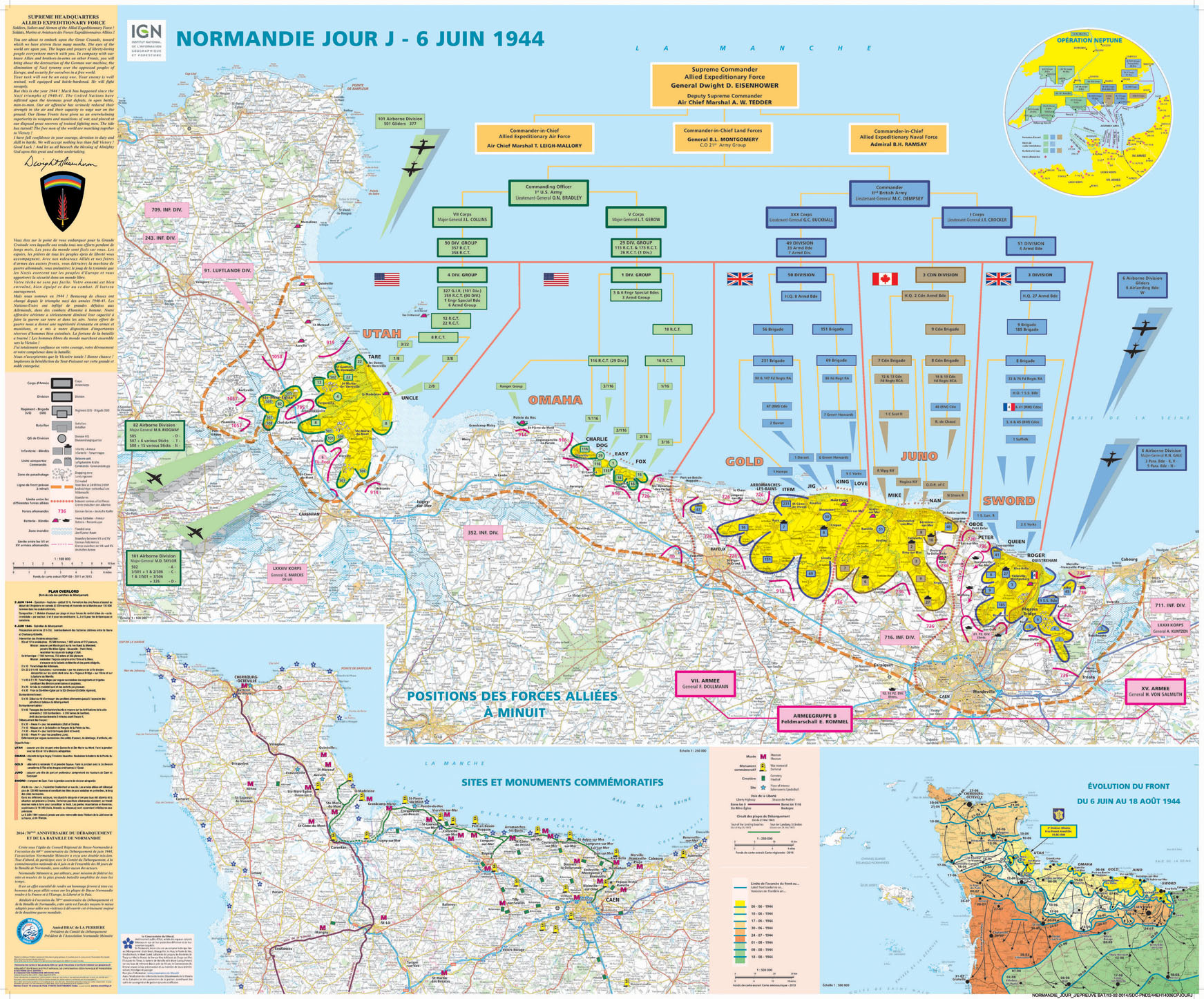 70044 - NORMANDIE JOUR J POSTER PLASTIFIE