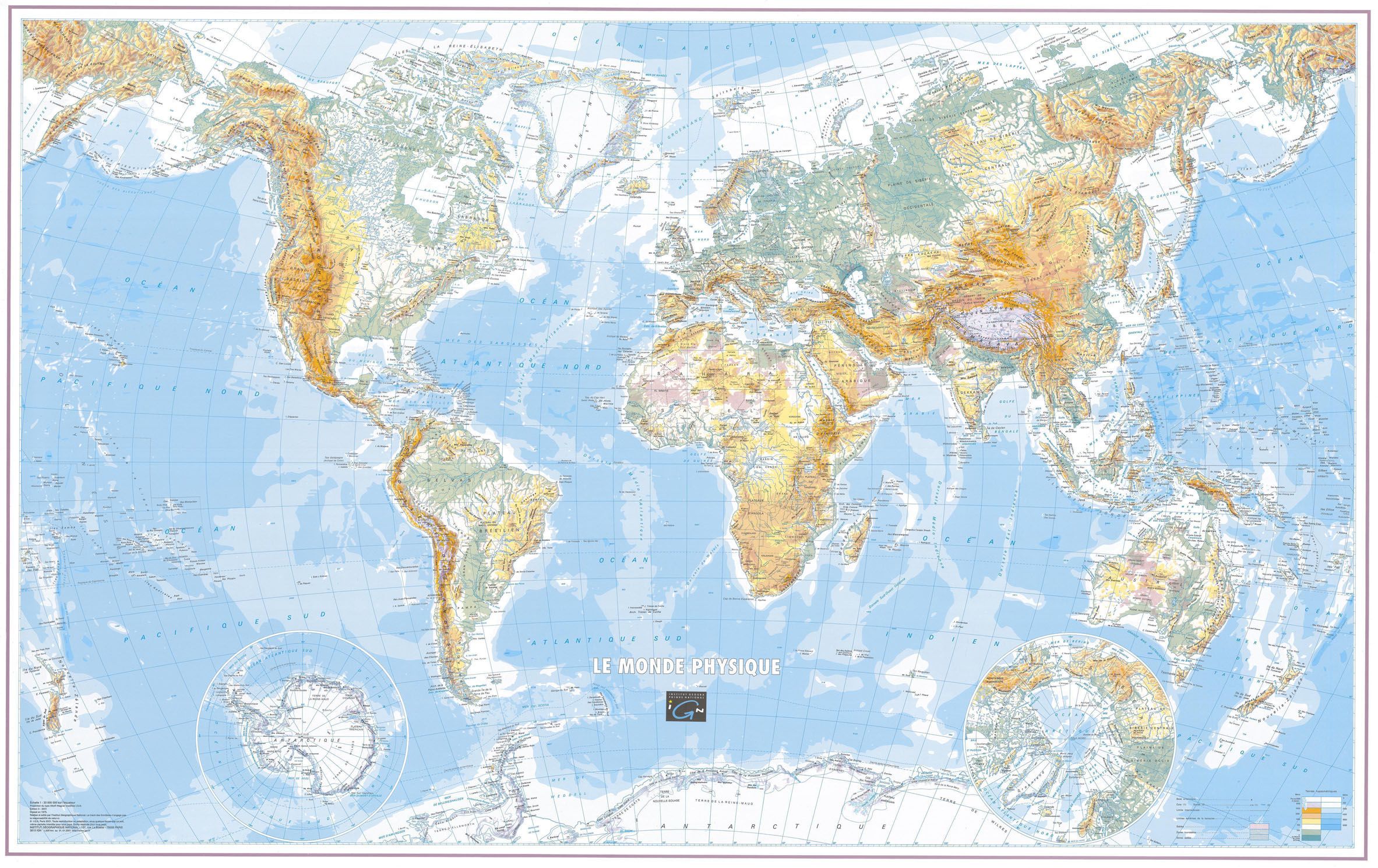 Poster plastifié grand format de la carte du monde à afficher dans