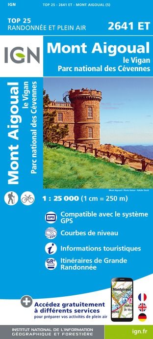 2641ET MONT AIGOUAL CARTES DE RANDONNÉE IGN