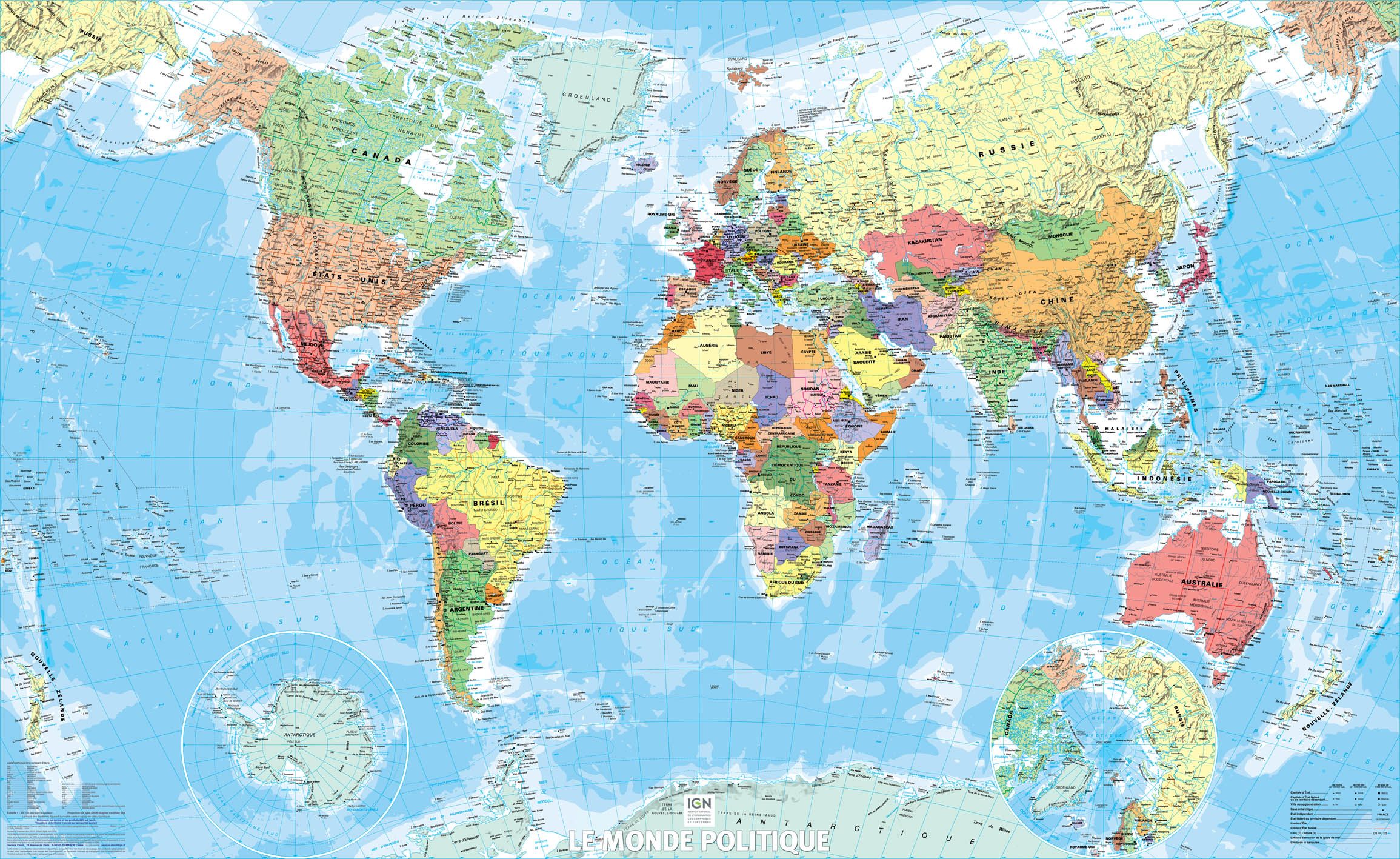 Acheter grande Carte du monde : Achat Planisphère du Monde Grand