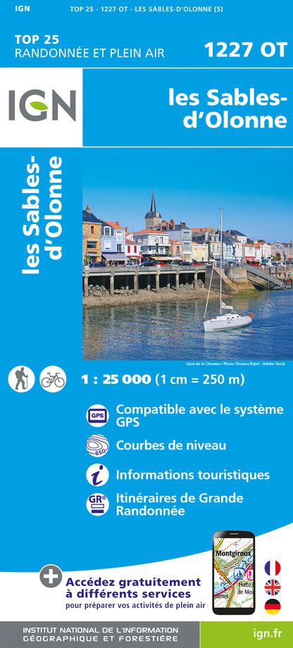 1227OT - LES SABLES-D'OLONNE CARTES DE RANDONNE - IGN