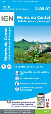 Top 25 & série bleue - Carte de randonnée PNR des volcans d'Auvergne PNR des volcans d'Auvergne: Bort-lès-Orgues Riom-es-Montagne/Bort-lès-Orgues 